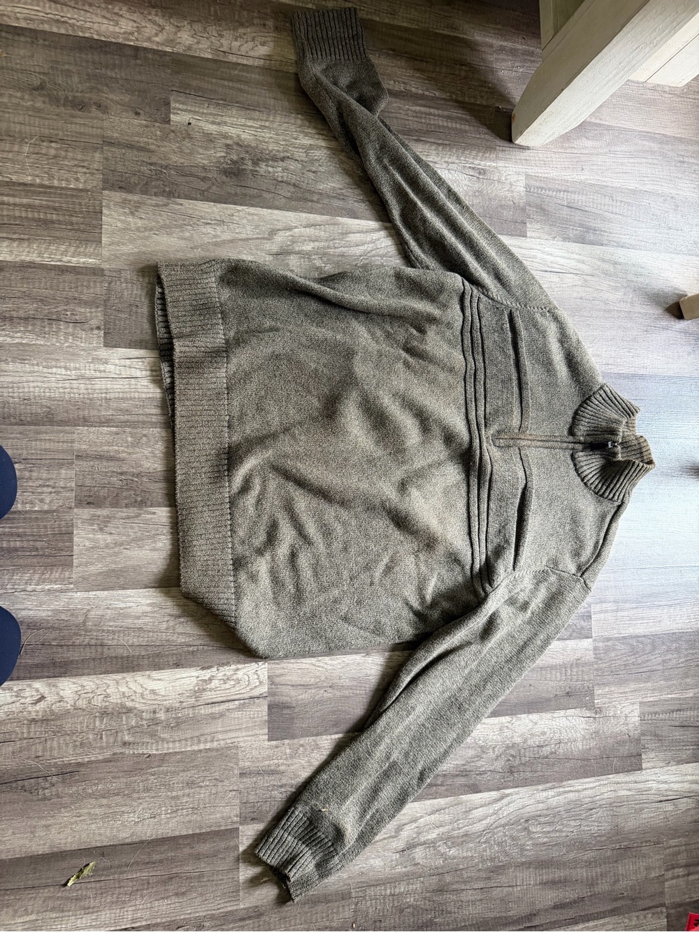 Dockers Men's Olive Zip-Neck Knit Sweater